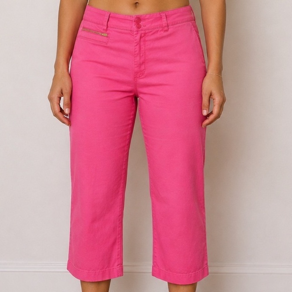 Vintage Lauren Ralph Lauren Pink Capri Pants Women's 12 Cropped Preppy Cotton